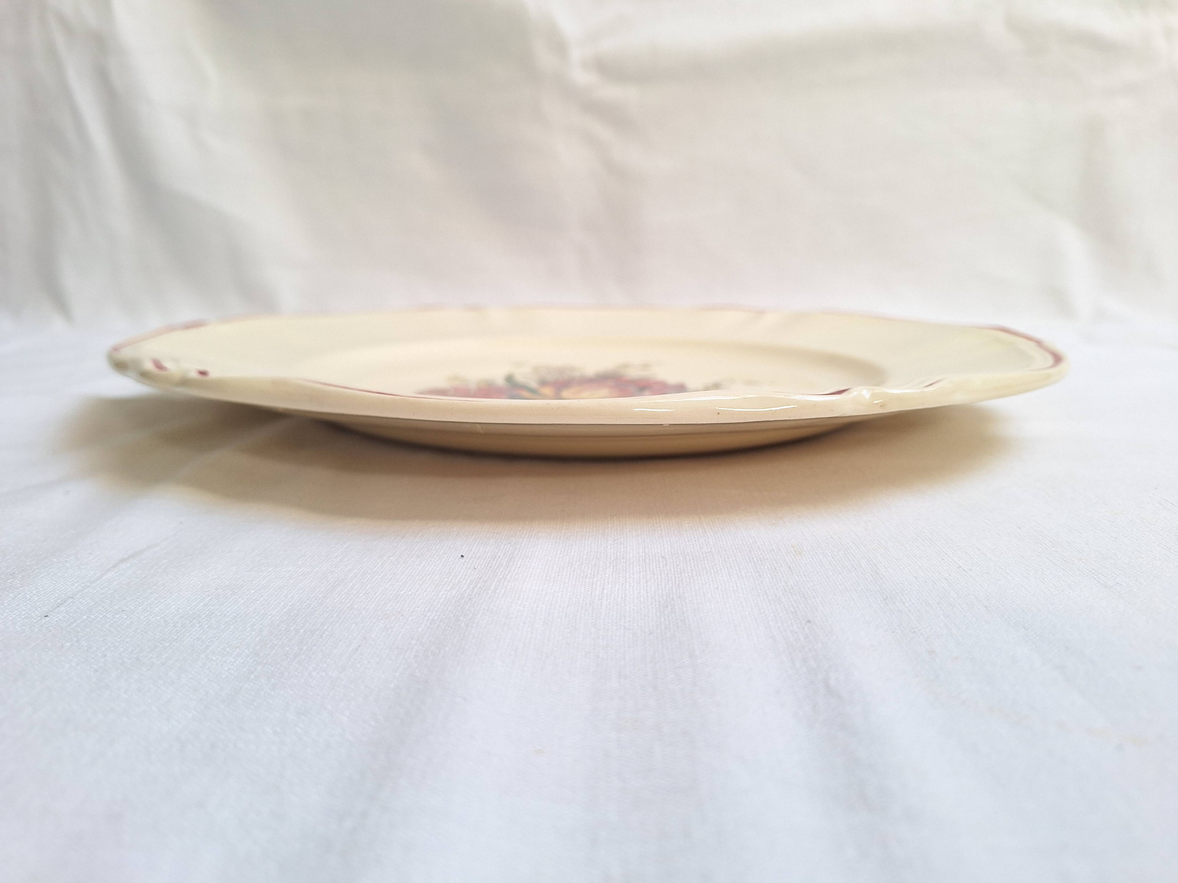 Large round dish Digoin Sarreguemines Model Lorraine