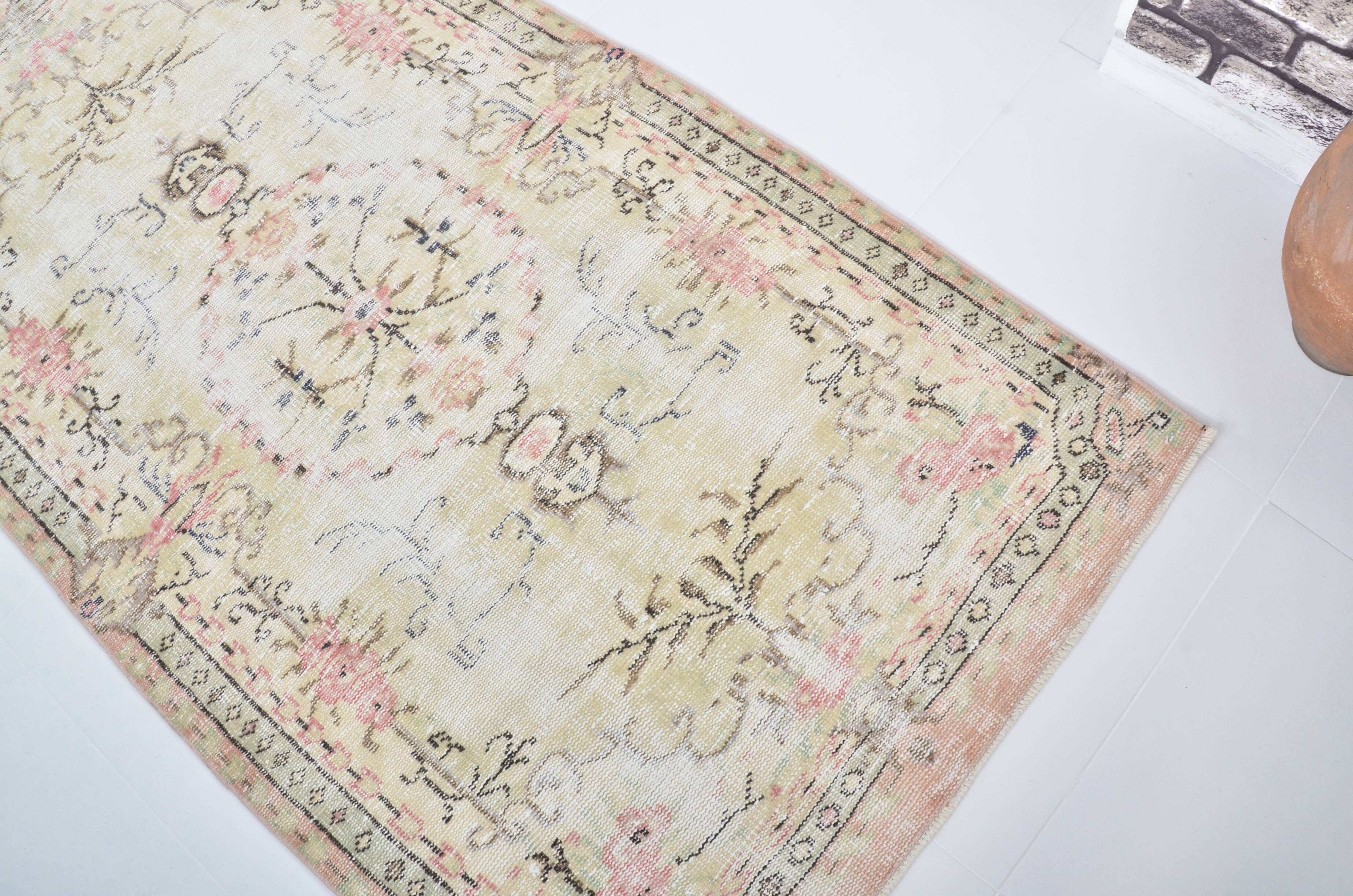 Beige & Pink Oushak Turkish Carpet sku 3258