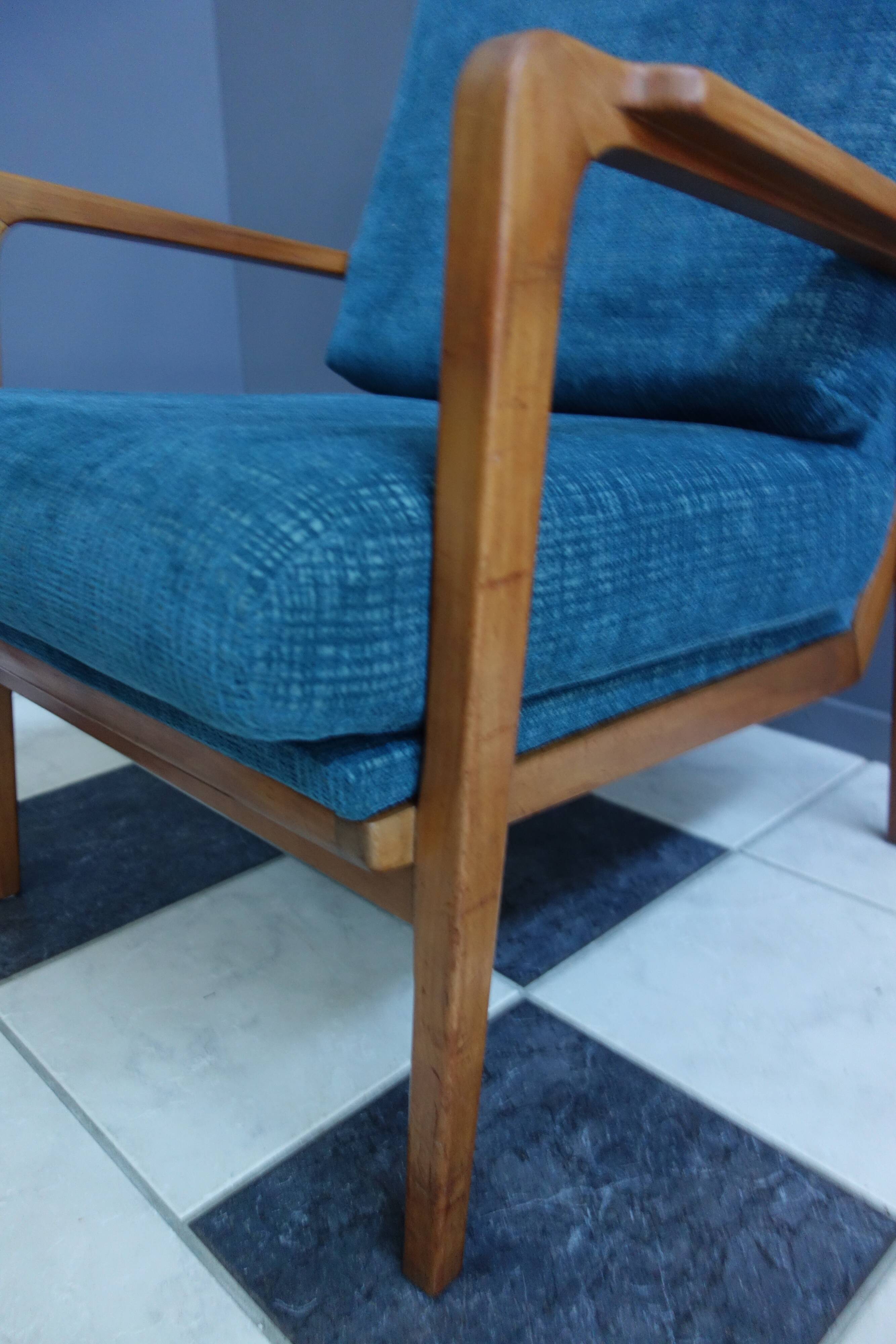 Fauteuil Knoll Antimot bleues années 1960