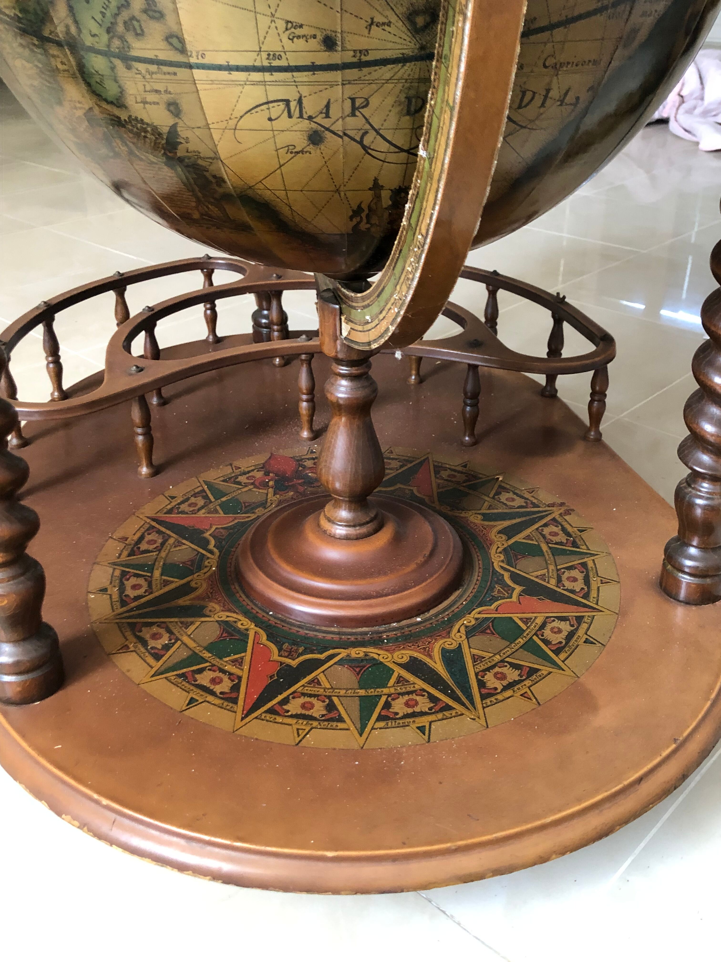 Coffee table bar world map