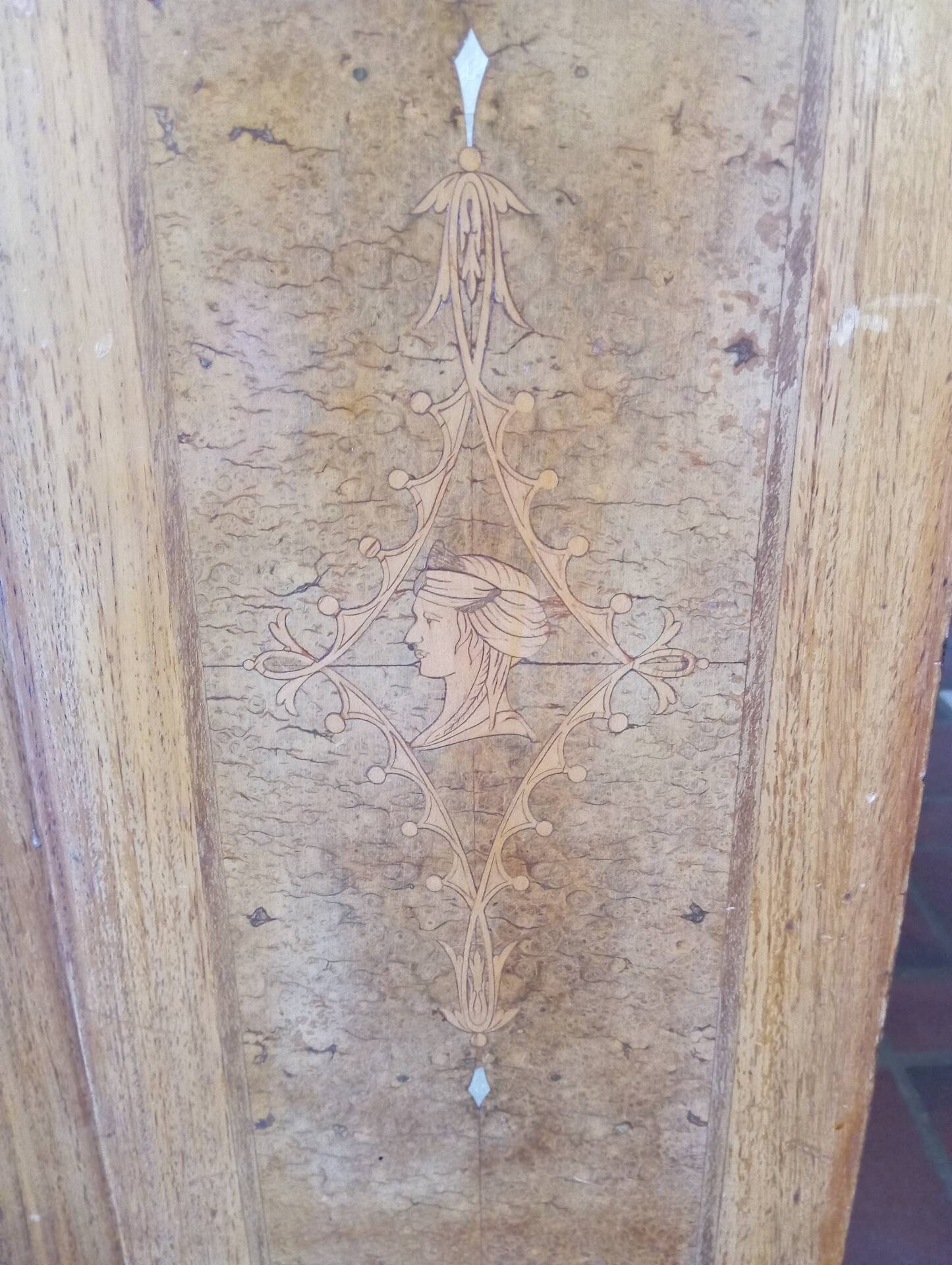 Walnut/Art Deco marble buffet