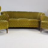 1950s Mid Century Gold Banana Sofa, Denmark