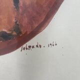 watercolor painting signed Sobrado