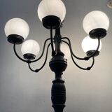 Vintage "Lamppost" in opaline and wood 6 fires