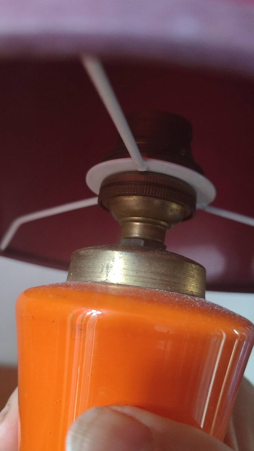 Orange opaline lamp