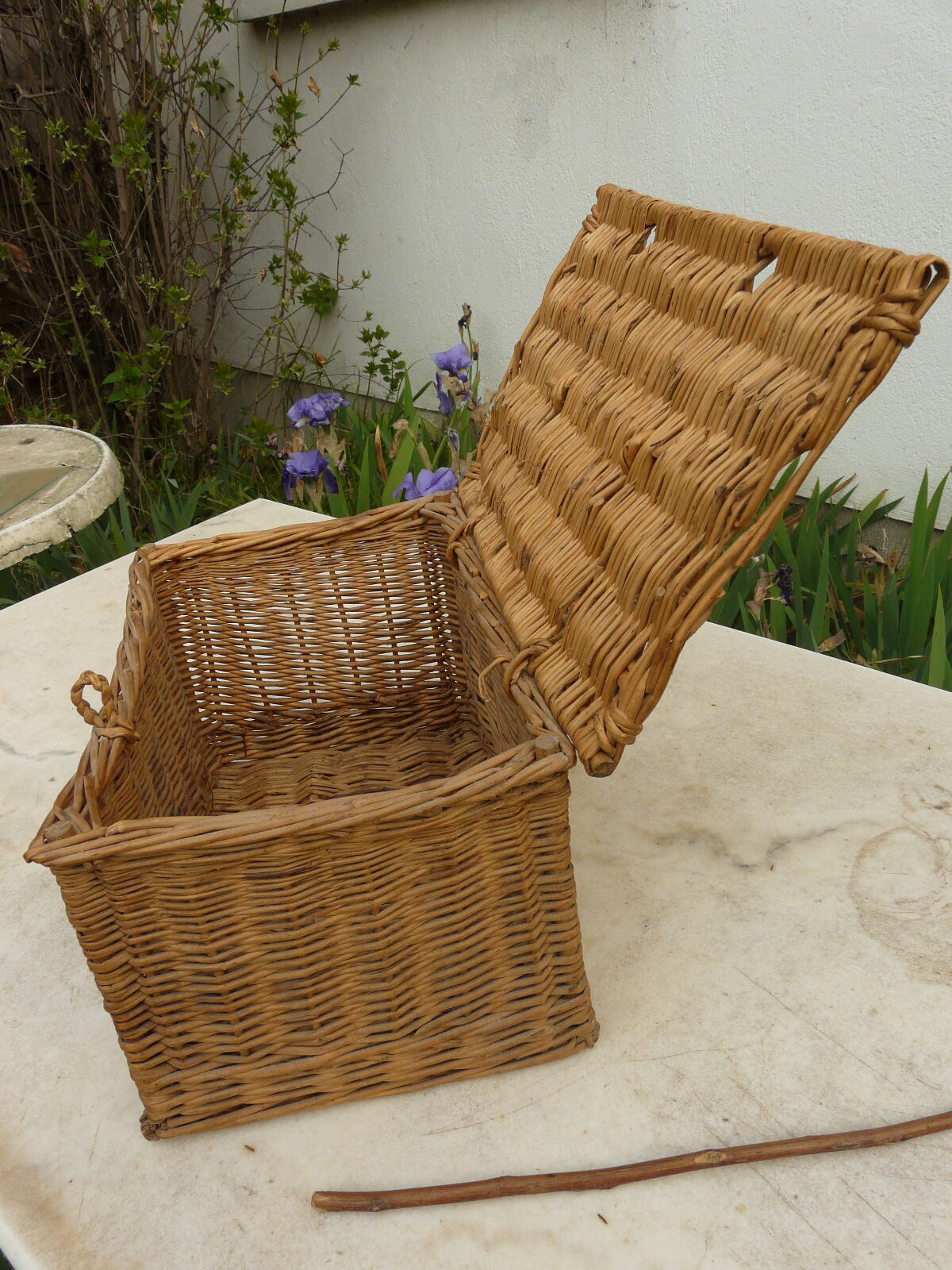 old vintage wicker basket for rabbit poultry