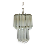 Clear quadriedro murano glass chandelier