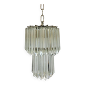 Clear quadriedro murano glass chandelier