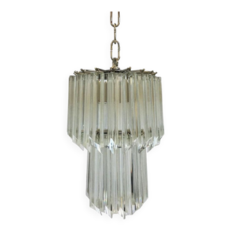 Lustre en verre de murano quadriedro transparent