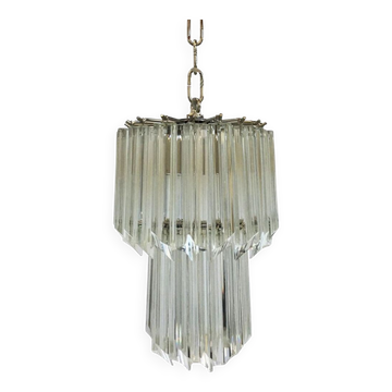 Lustre en verre de murano quadriedro transparent