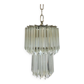 Clear quadriedro murano glass chandelier