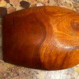 Vintage Red Carved Wooden Bowl / Pocket Dish - 41 / 25 / H 8 cm