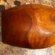 Vintage Red Carved Wooden Bowl / Pocket Dish - 41 / 25 / H 8 cm