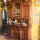 Antique buffet, 2 bodies in solid oak in the Henri II style, with bevelled glass display.