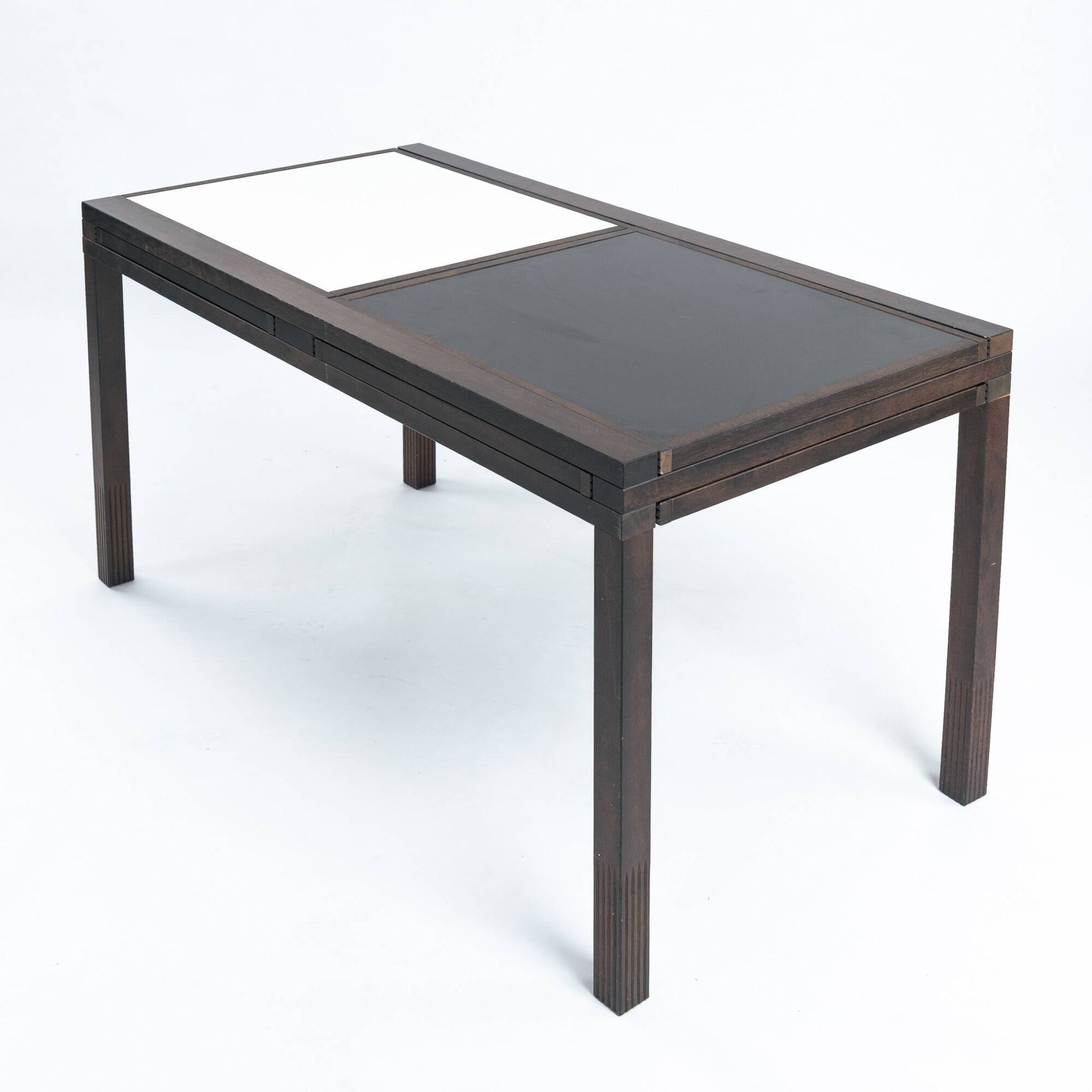 Bernard Vuarnesson desk or dining table with reversible and extendible tops, 80s