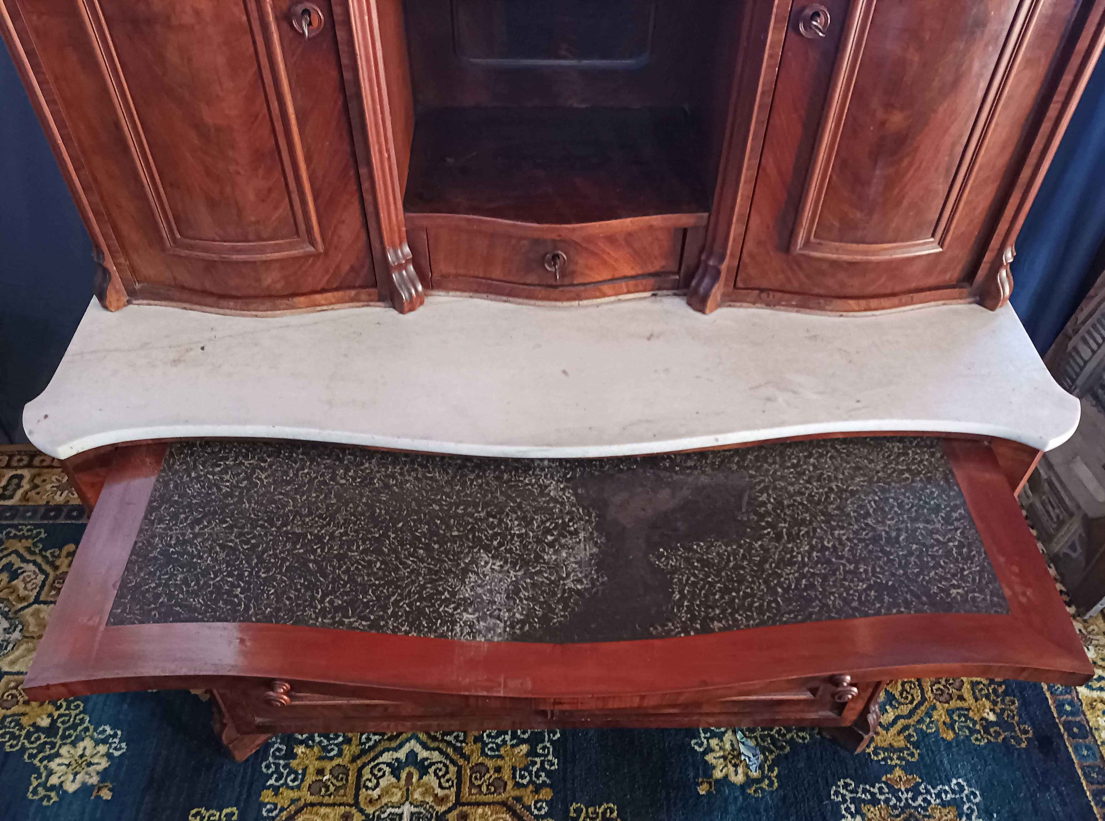 English mahogany shelf sideboard 19th