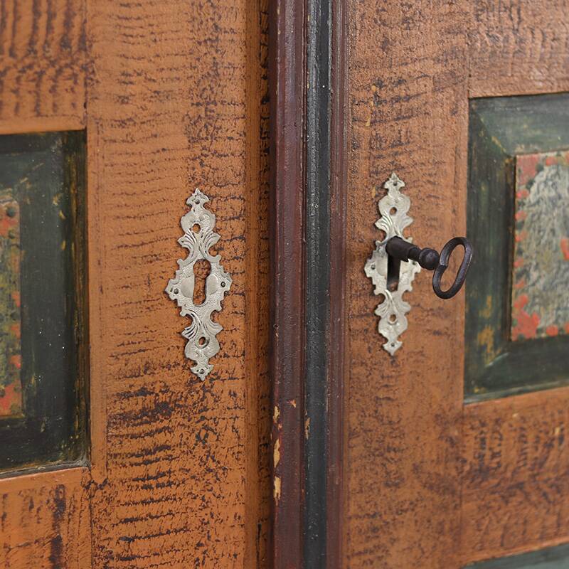 Painted Folk Art Bridal Cabinet 1846
