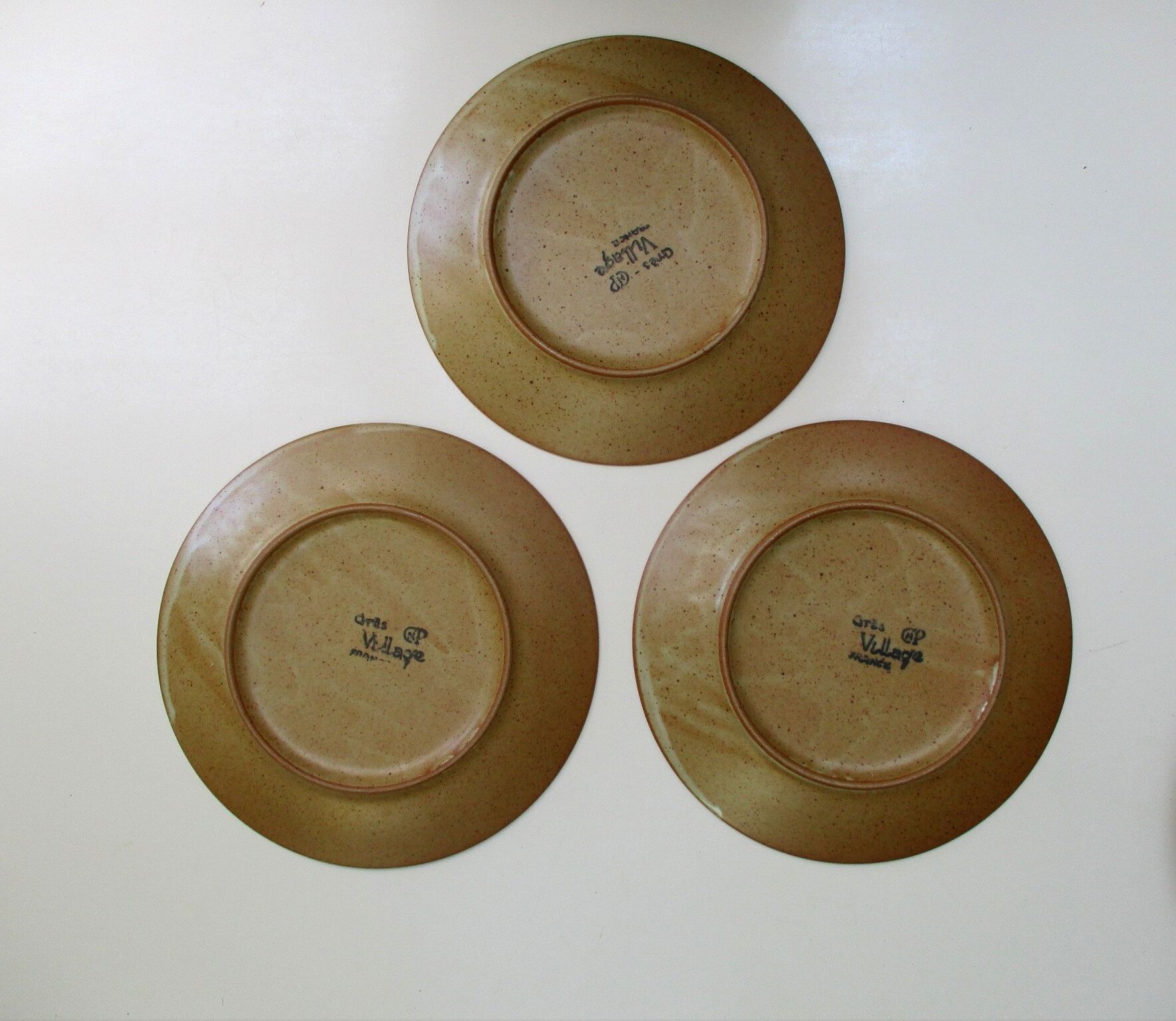 Flat plates Fish Sandstone CNP Village France Lot of 6
