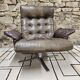 Vintage leather lounge chair 1960
