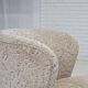 1970s, Danish curved armchair, original light green/gray furniture velour.