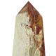 Veined onyx marble obelisk and polished sphere paperweight