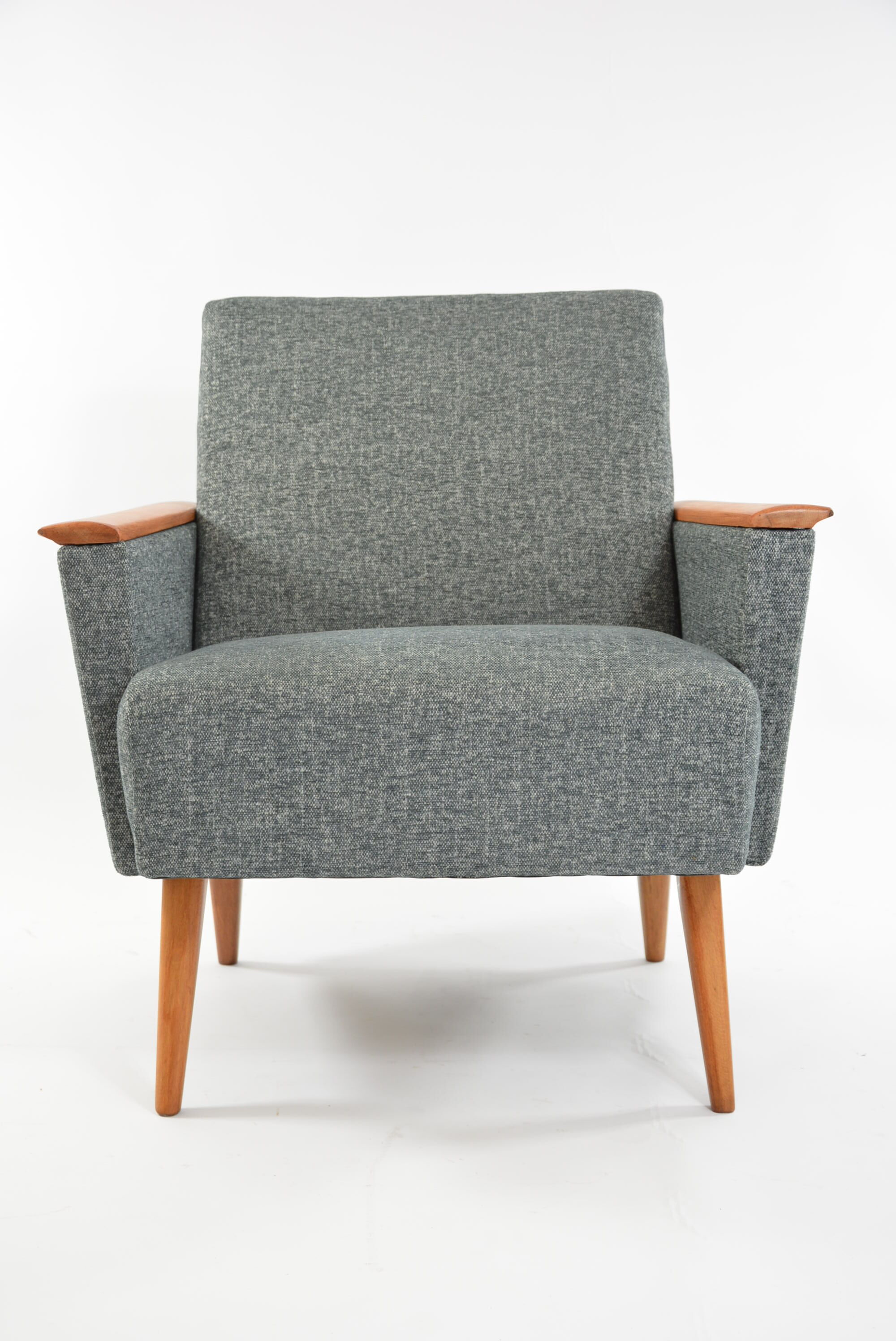 Fauteuil carre gris chiné