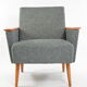 Fauteuil carre gris chiné