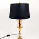 Lampe de table Hollywood Regency feuille d'ananas en laiton doré et verre, France, années 1970
