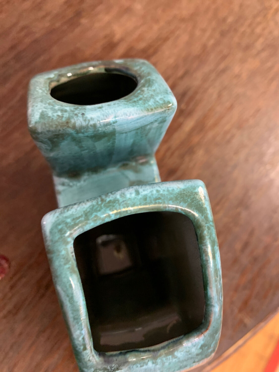 Glazed ceramic vase signed Mat