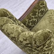 1950s, Danish relax chair, furniture velour, oak wood.