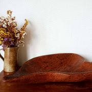 Grande coupe en bois brutaliste, 65 cm