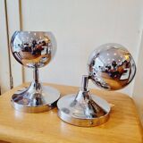 Appliques eyeball chrome la paire