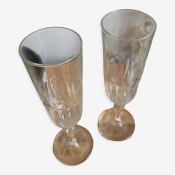 Duo de coupes à champagne en verre