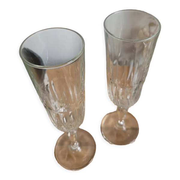 Duo de coupes à champagne en verre