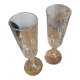 Duo of glass champagne glasses
