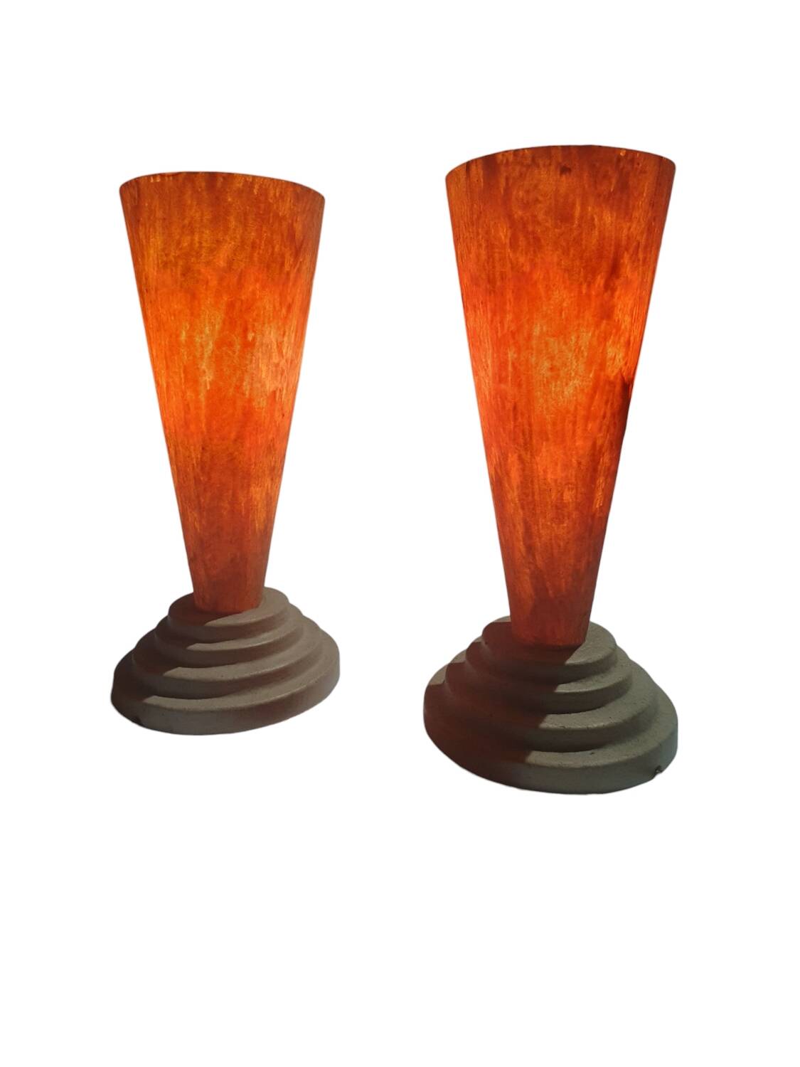 Set 2 postmodern 50 cm stepped sand and fiberglass lamp