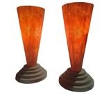 Set 2 postmodern 50 cm stepped sand and fiberglass lamp