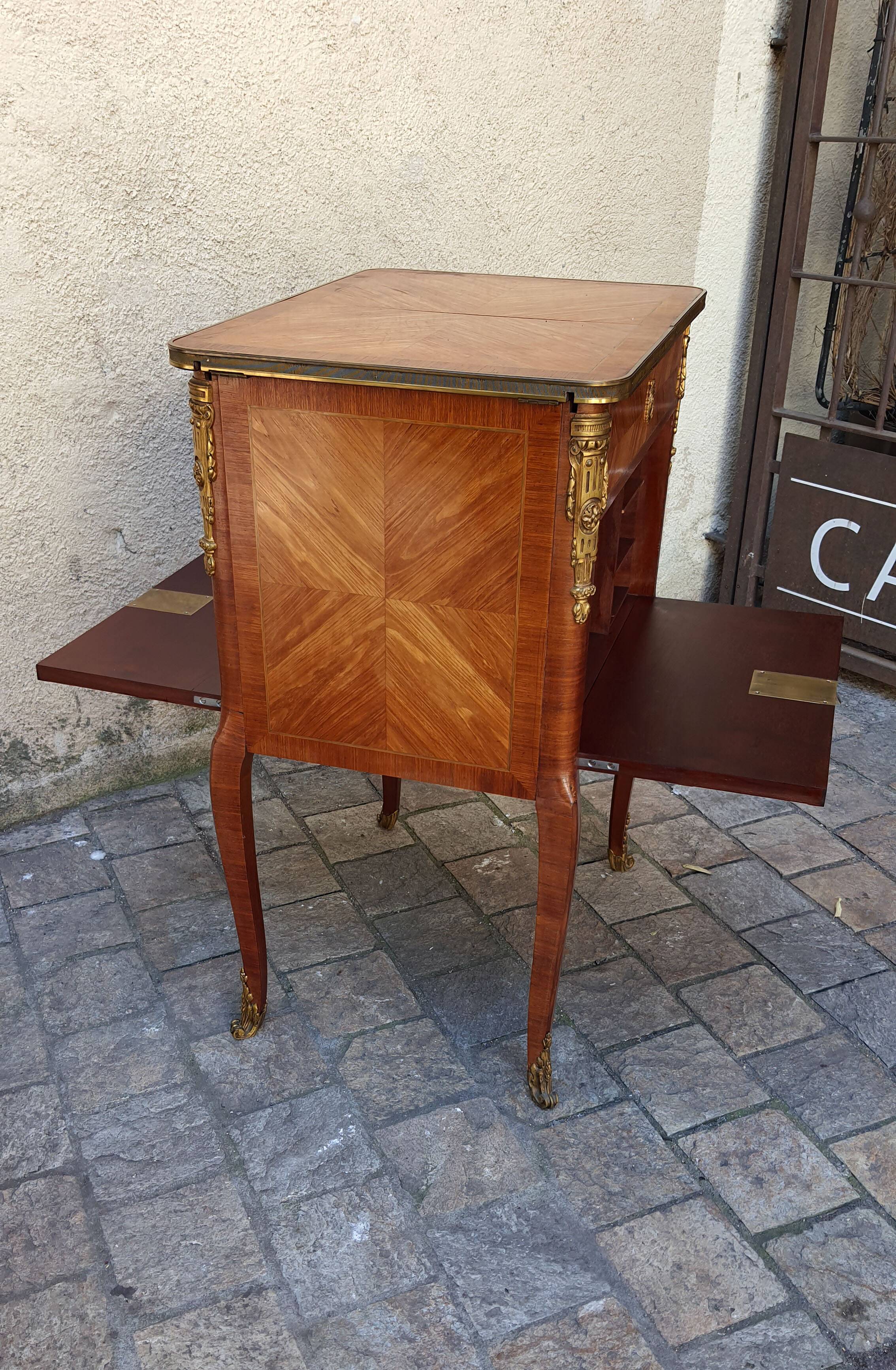 Louis XV Marquetry Bar Cabinet