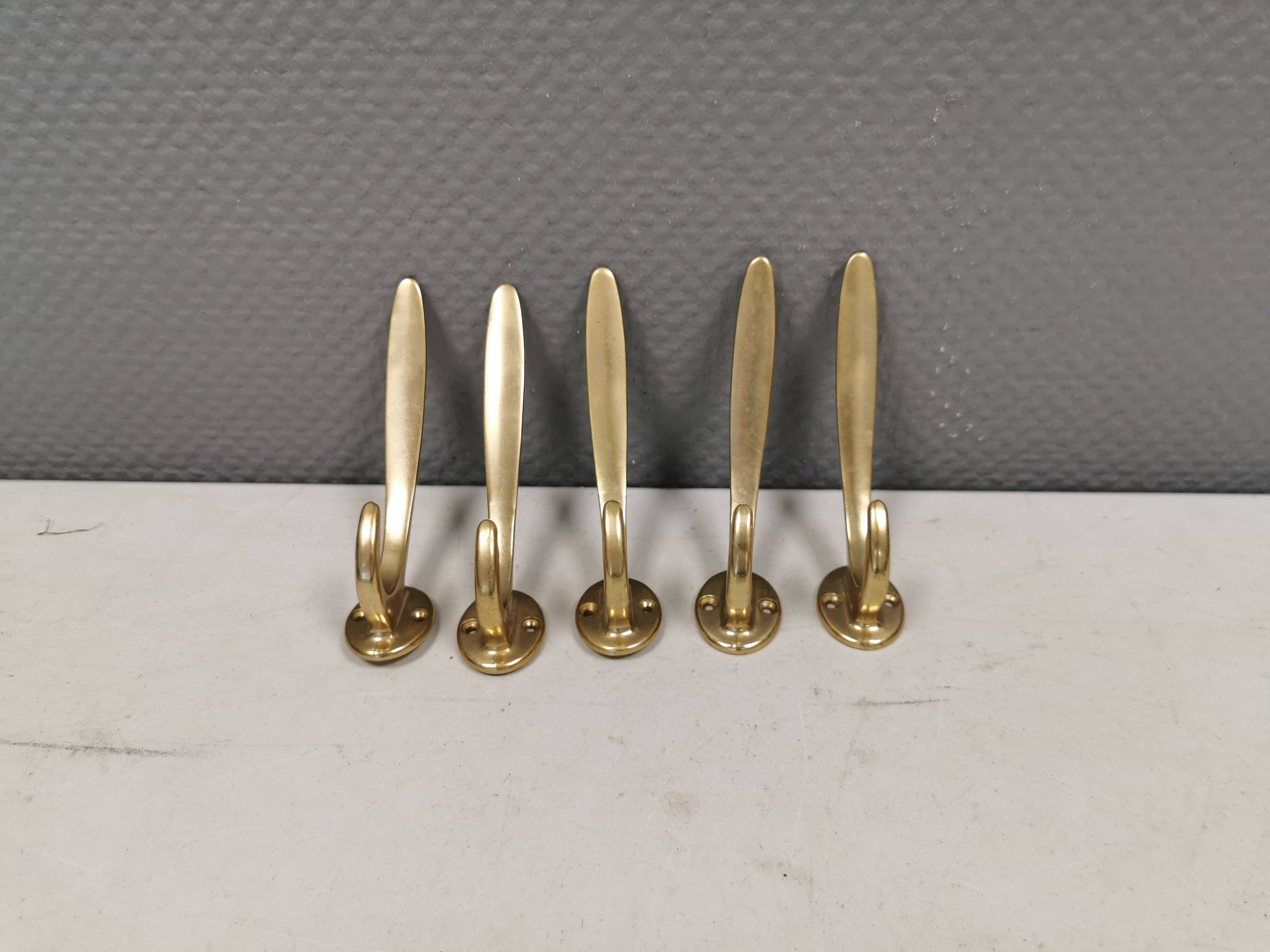 5 beautiful vintage coat hooks for your hallway, Denmark, estimated 1980s.