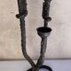 Brutalist iron candle holder