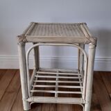 Rattan side table / bedside table 50s-60s