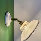 Vintage wall lamp with white and gold granite glass shade