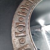 Beautiful brutalist round iron mirror in the RYCKAERT style ATELIER MAROLLES JEAN TOU