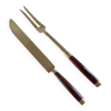 Service cutlery, brass and rosewood.