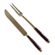 Service cutlery, brass and rosewood.