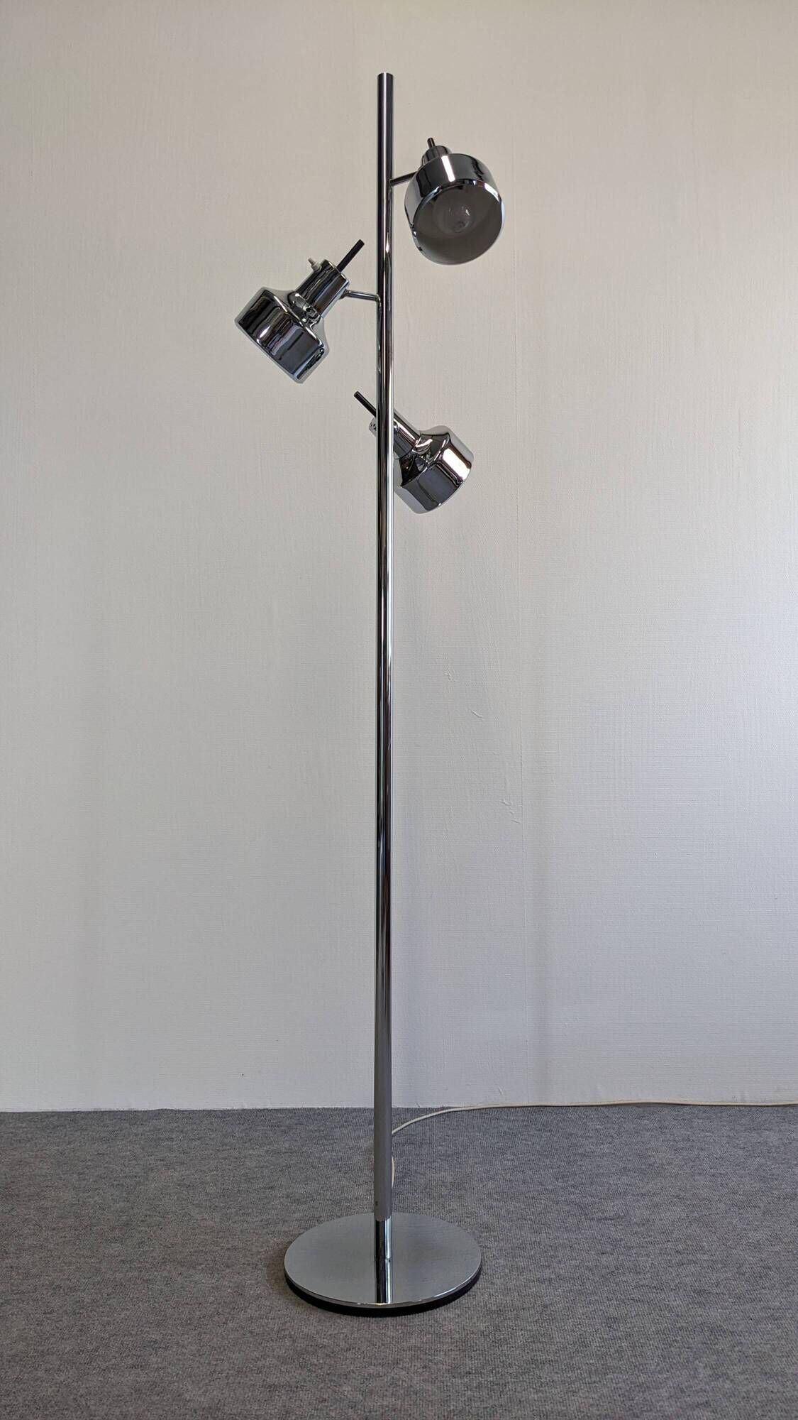 Space age floor lamp with 3 spots by Etienne Fermigier for Monix, France 1970