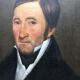Signed painting, portrait of a gentleman with a book and an earring: 19th century