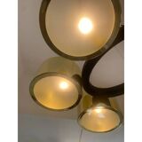 Contemporary Italian Oval Metal Gold Candlestick