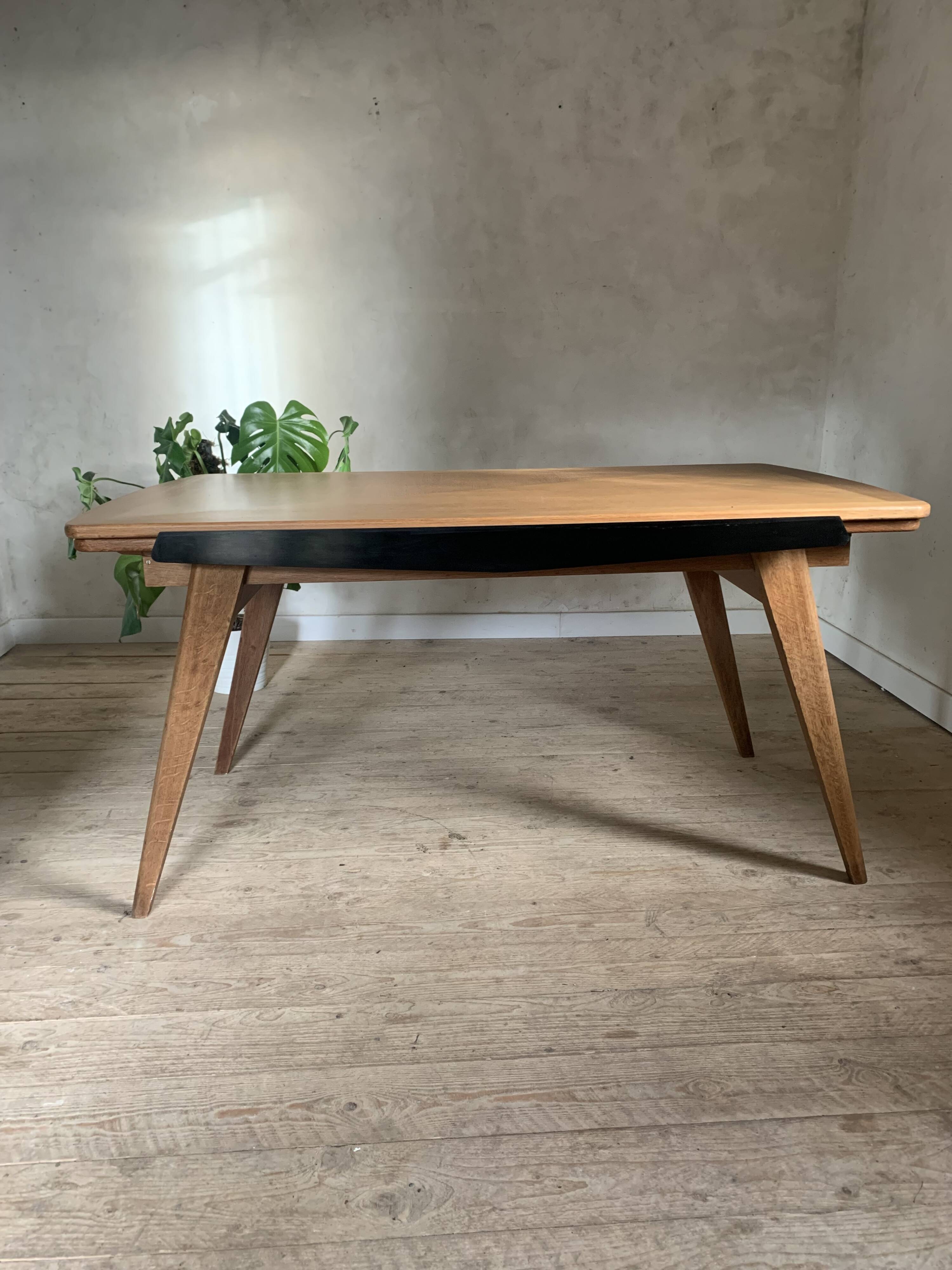 Table rectangulaire vintage en chêne