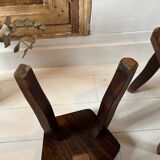 Pair of vintage stools by Olavi Hänninen – Solid oak – 1950s